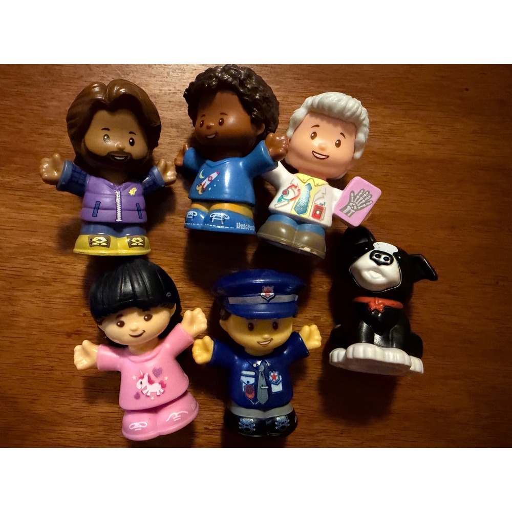 Fisher-Price Little People Figure Lot of 6 Doctor Police Officer Dog Girl